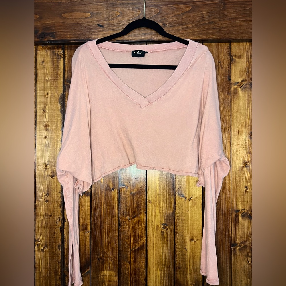 Urban Outfitters, out from under, long sleeve top, peach, small